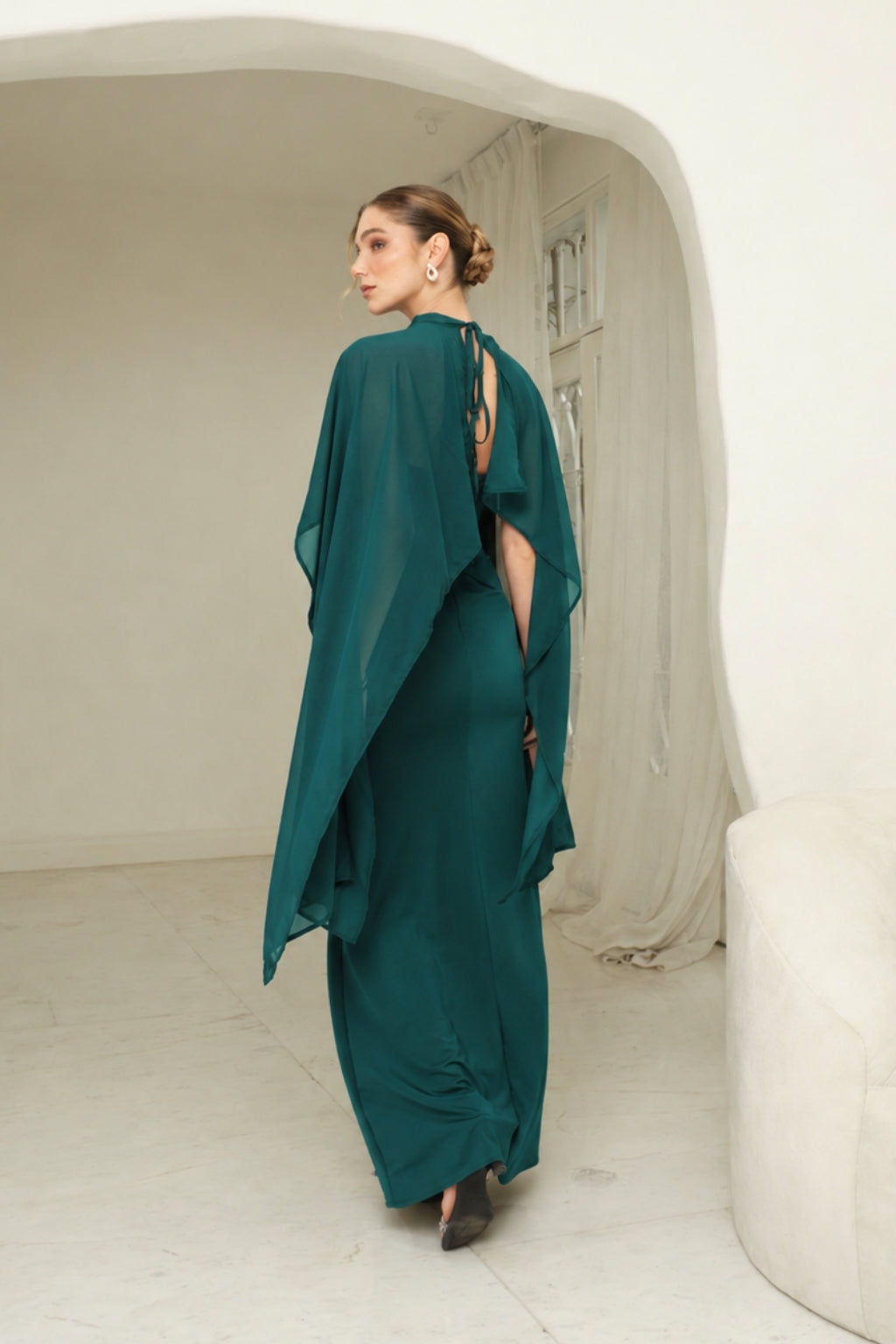 Vestido Lorena Verde Botella