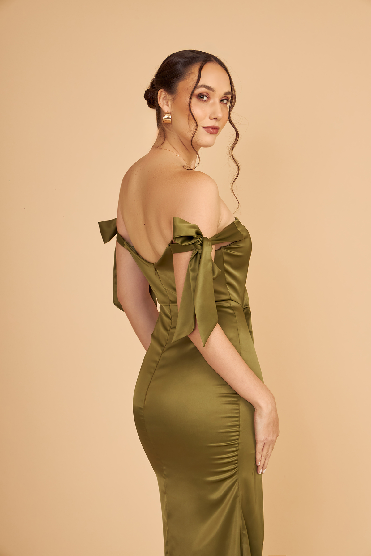 Vestido Violeta Verde Olivo