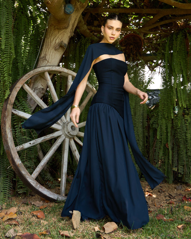 Vestido Atenea Azul Noche