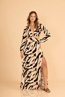 VESTIDO CAMERON - ESTAMPADO BEIGE Y NEGRO