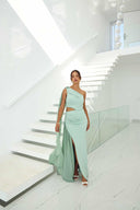 VESTIDO CLAUDIA - VERDE CEMENTO