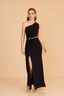 Vestido Lea negro asimétrico