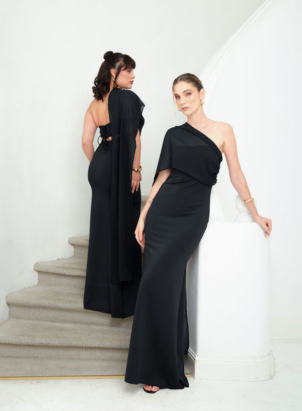 VESTIDO ASIMETRICO BRISA NEGRO