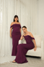 VESTIDO ELEGANTE DE FIESTA OFF SHOULDER ANTONELLA GUINDA