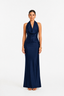 VESTIDO CON ESCOTE GINA AZUL NOCHE