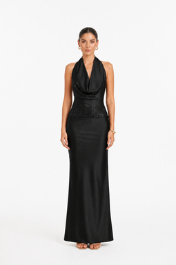 VESTIDO CON ESCOTE GINA NEGRO