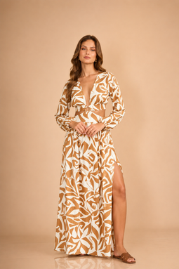 VESTIDO CAMERON - ESTAMPADO BEIGE