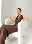 VESTIDO CON ESCOTE GINA CHOCOLATE
