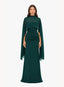 VESTIDO CON CAPA LORENA VERDE BOTELLA