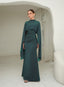 VESTIDO CON CAPA LORENA VERDE BOTELLA