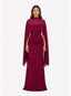 VESTIDO CON CAPA LORENA GUINDA