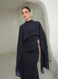 VESTIDO CON CAPA LORENA AZUL NOCHE
