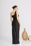 Vestido Mafer negro asimétrico, otra vista