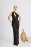 Vestido Mafer negro asimétrico, otra vista