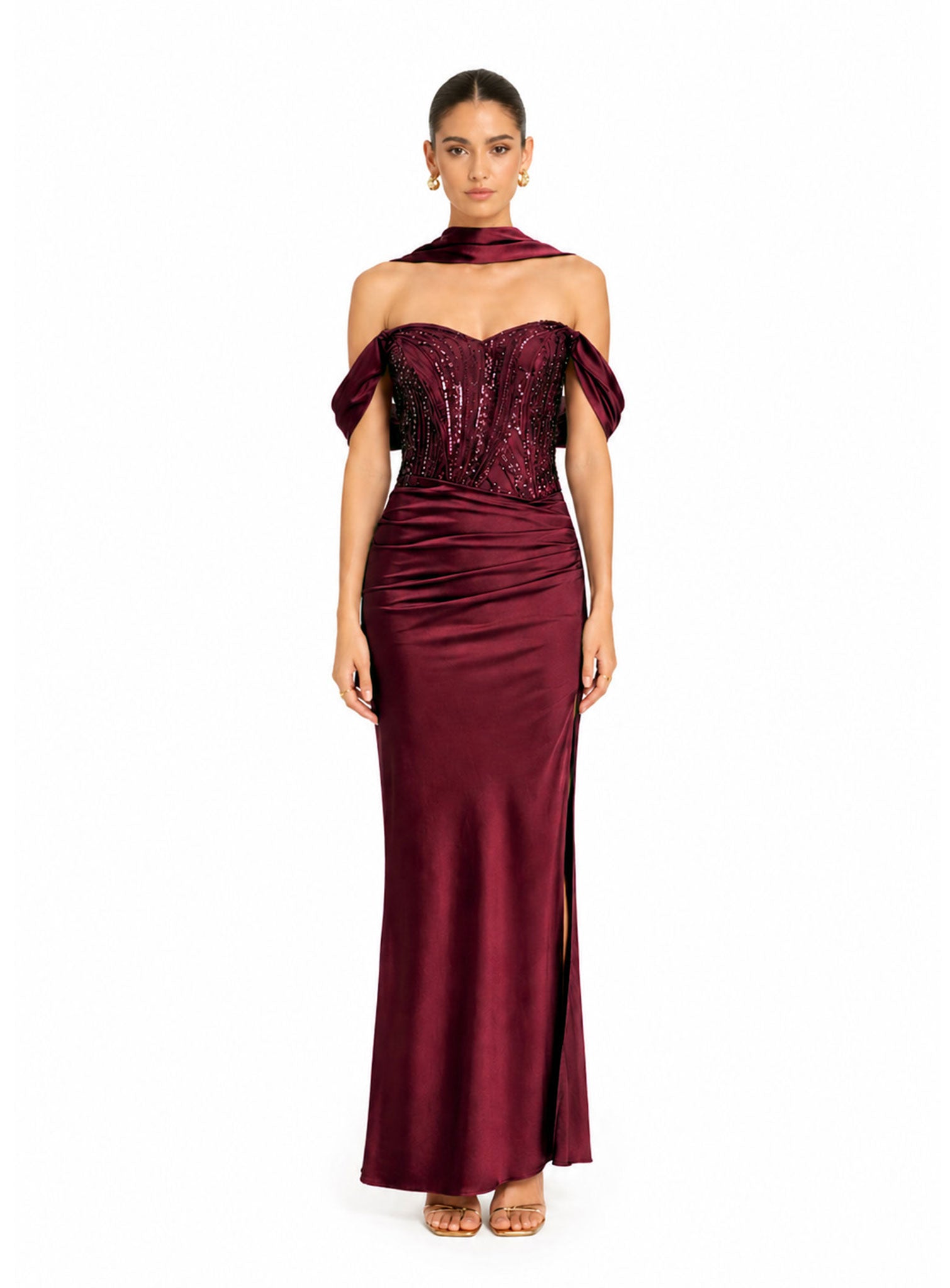 Vestido Pilar Guinda