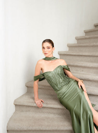 Vestido Pilar Verde Olivo