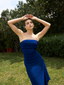 VESTIDO LARGO STRAPLESS ARLET - AZULINO