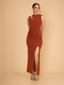 VESTIDO CASUAL ELEGANTE SIN MANGAS CAMILA TERRACOTA