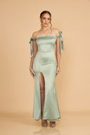 VESTIDO VIOLETA - VERDE CEMENTO