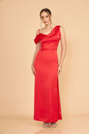 VESTIDO LARGO SEDA AGATA - ROJO