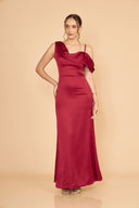 VESTIDO LARGO SEDA AGATA - VINO