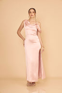 VESTIDO LARGO SEDA AGATA - ROSA