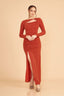VESTIDO CASUAL ELEGANTE MANGA LARGA DEBORA TERRACOTA