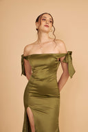 VESTIDO VIOLETA - VERDE OLIVO