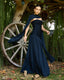 VESTIDO CORSET CON ABERTURA ATENEA - AZUL NOCHE