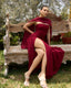 VESTIDO CORSET CON ABERTURA ATENEA - GUINDA
